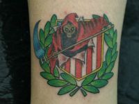 TATUAJE ESCUDO FRENTE ATLETICO MADRID