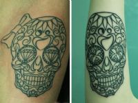 Calaveras-skulls-mexicanas-black-lineas-tattoo-tatuaje-amor-de-madre-zamora