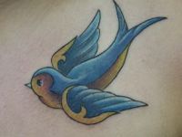 TATUAJE PAJARO COLOR DERECHA