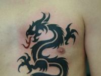 TATUAJE SOMBRA DE DRAGON PECHO