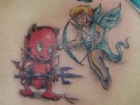 TATUAJE ANGEL Y DIABLO COMIC