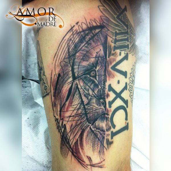 Leon-lion-animal-tattoo-tatuaje-amor-de-madre-zamora