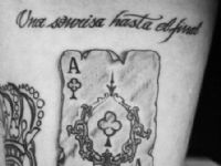 Carta-card-as-trebol-una-sonrisa-hasta-el-final-frase-phrase-tattoo-tatuaje-amor-de-madre-zamora