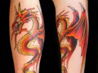 TATUAJE DRAGON COLOR ANTEBRAZO