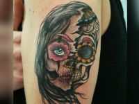 Cara-face-calavera-muerte-death-catrina-colortattoo-color-tattoo-tatuaje-amor-de-madre-zamora